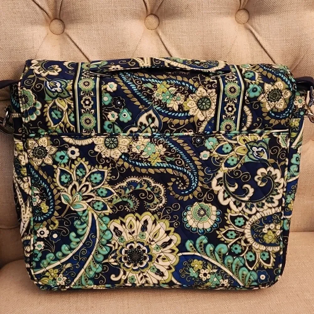 Like New Vera Bradley Blue and Green Messenger Bag